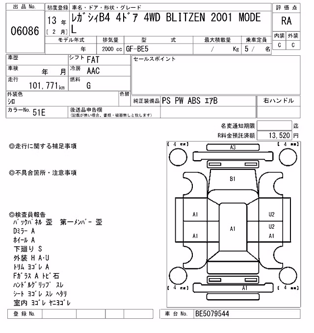 SUBARU LEGACY B4