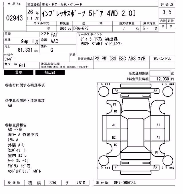 SUBARU XV
