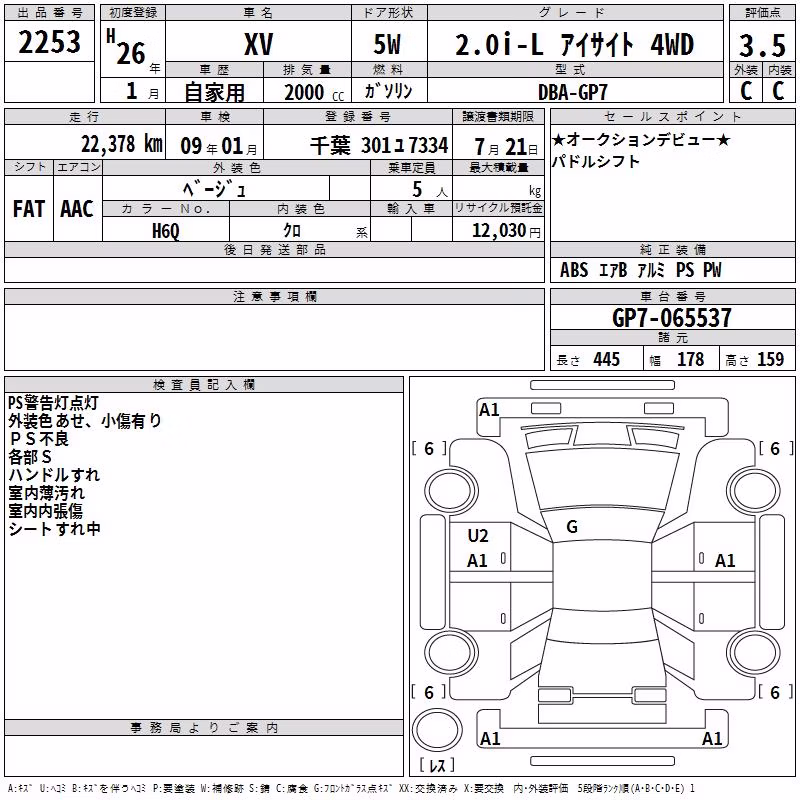 SUBARU XV