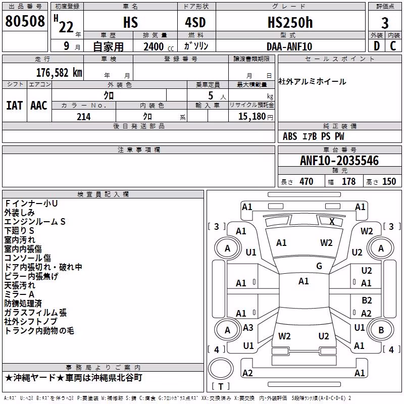 LEXUS HS250H