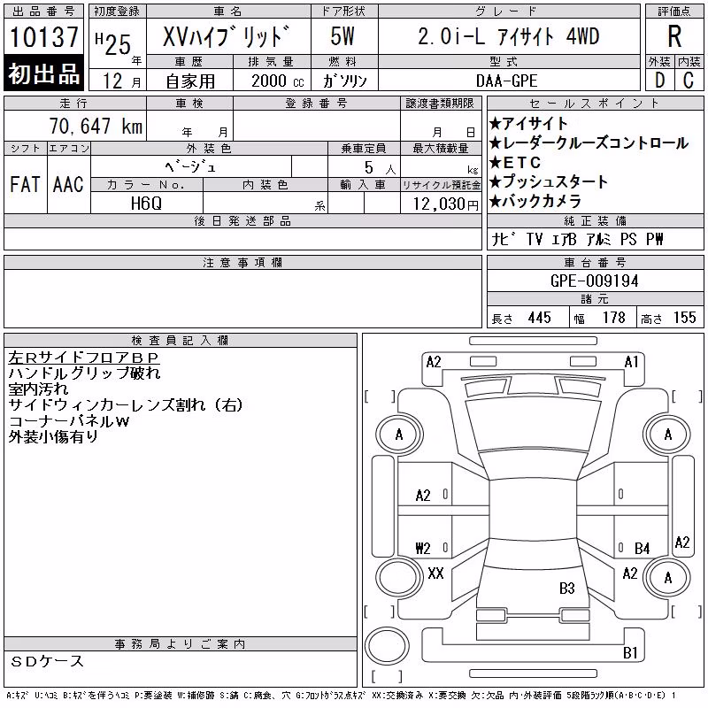 SUBARU XV