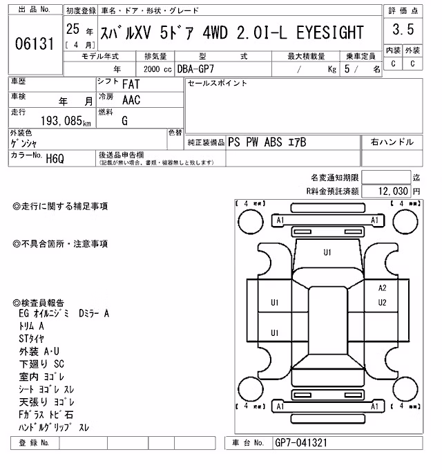 SUBARU XV