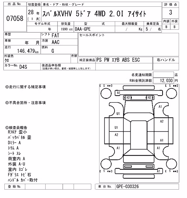 SUBARU XV
