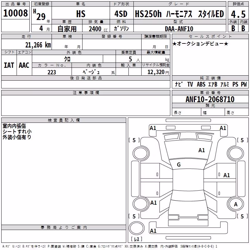 LEXUS HS250H
