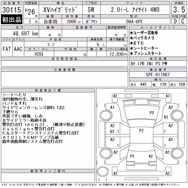 SUBARU XV