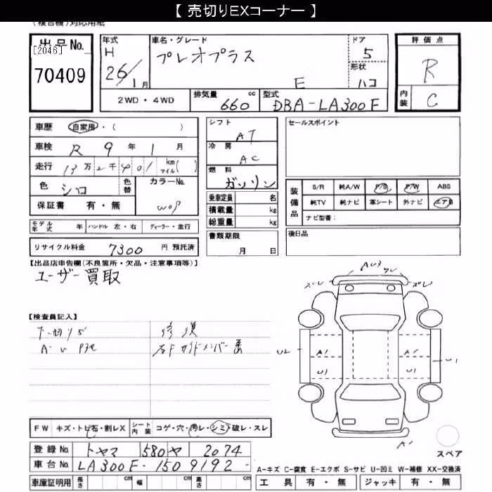SUBARU PLEO PLUS