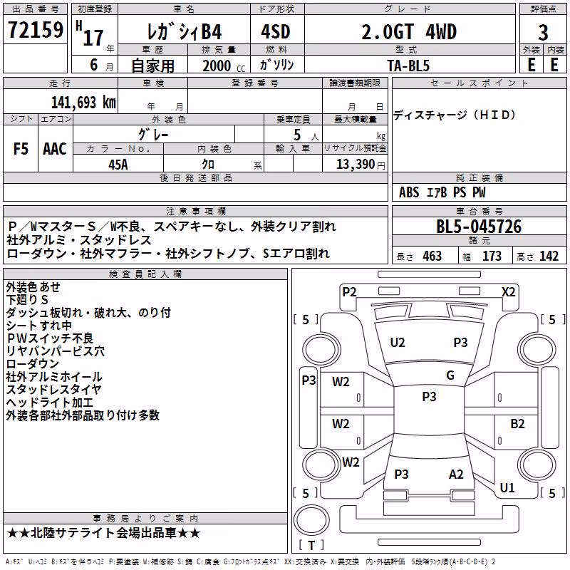 SUBARU LEGACY B4