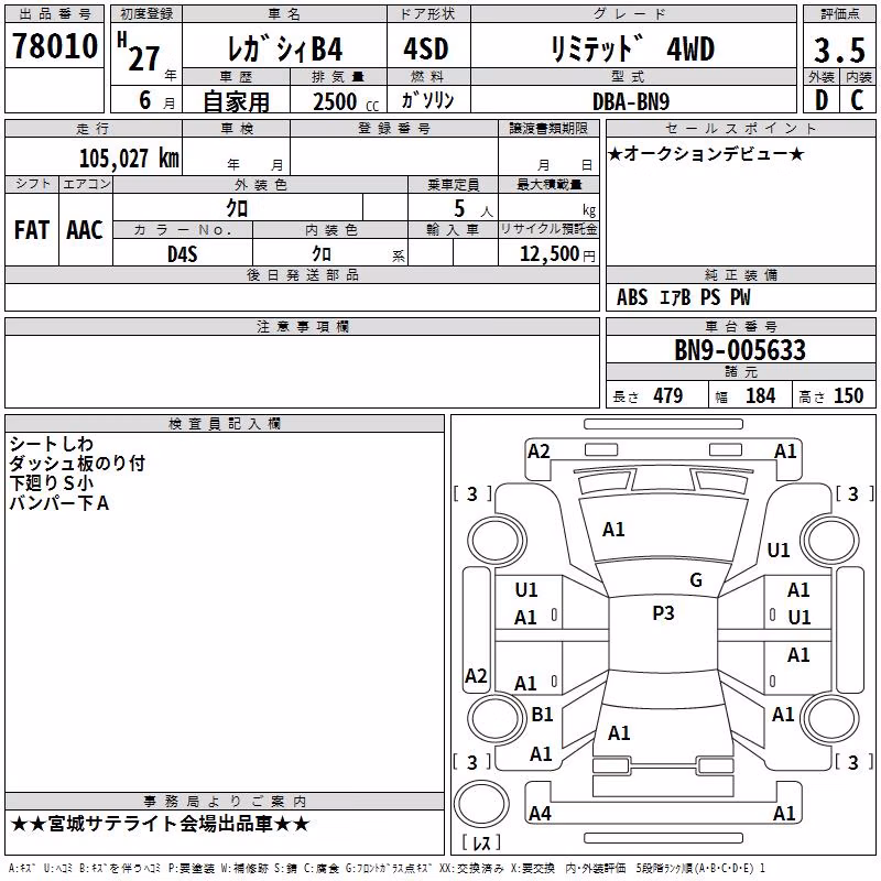 SUBARU LEGACY B4