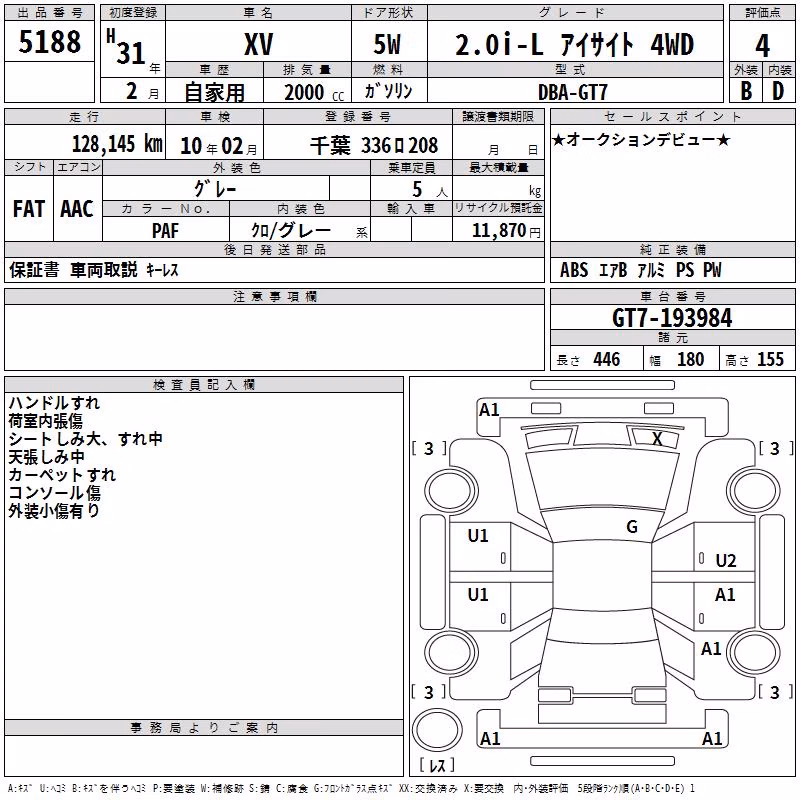 SUBARU XV