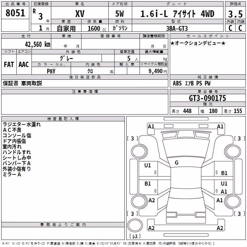 SUBARU XV