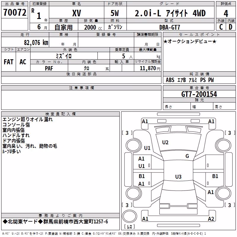 SUBARU XV