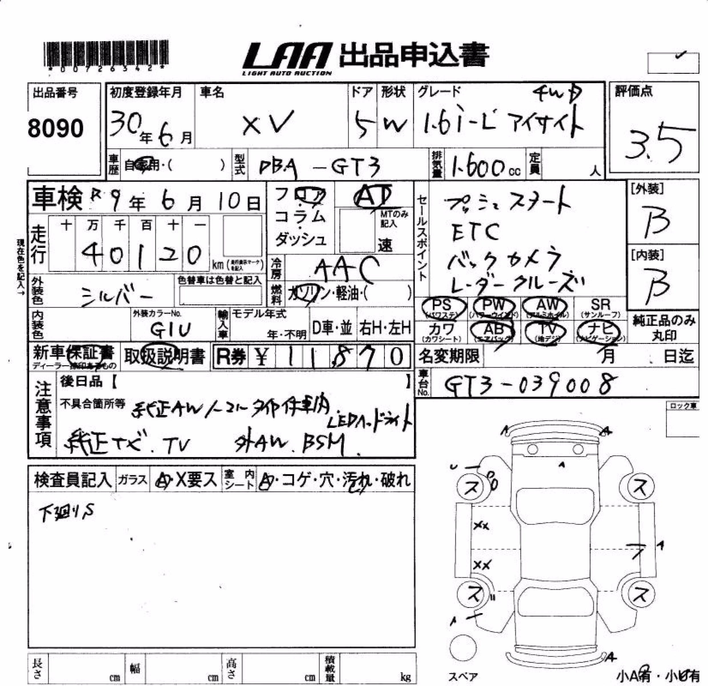 SUBARU XV