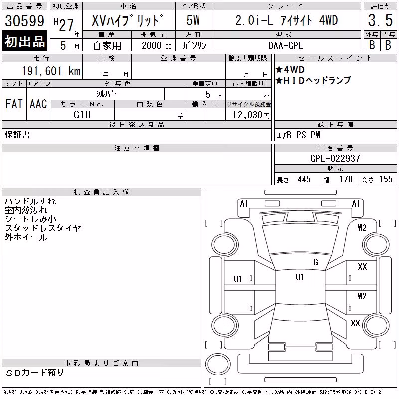 SUBARU XV