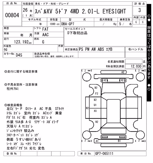 SUBARU XV