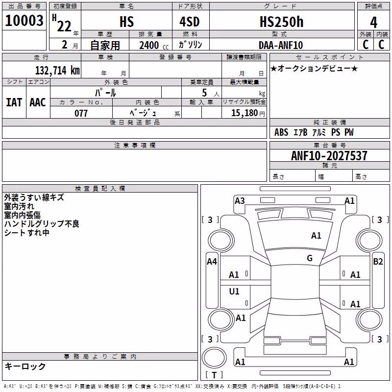LEXUS HS250H