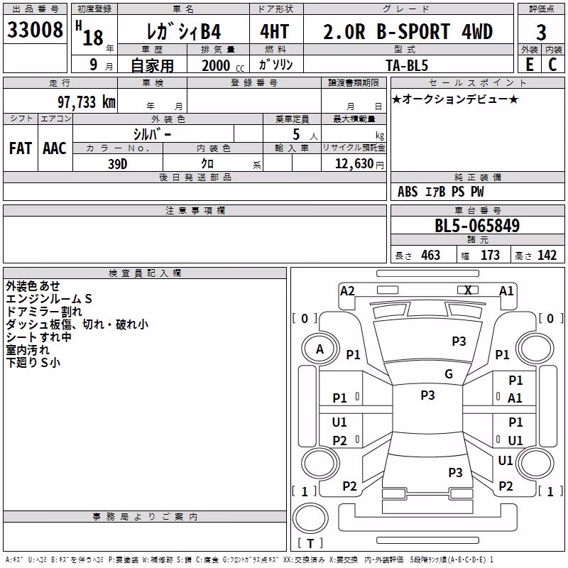 SUBARU LEGACY B4