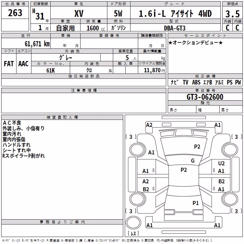 SUBARU XV