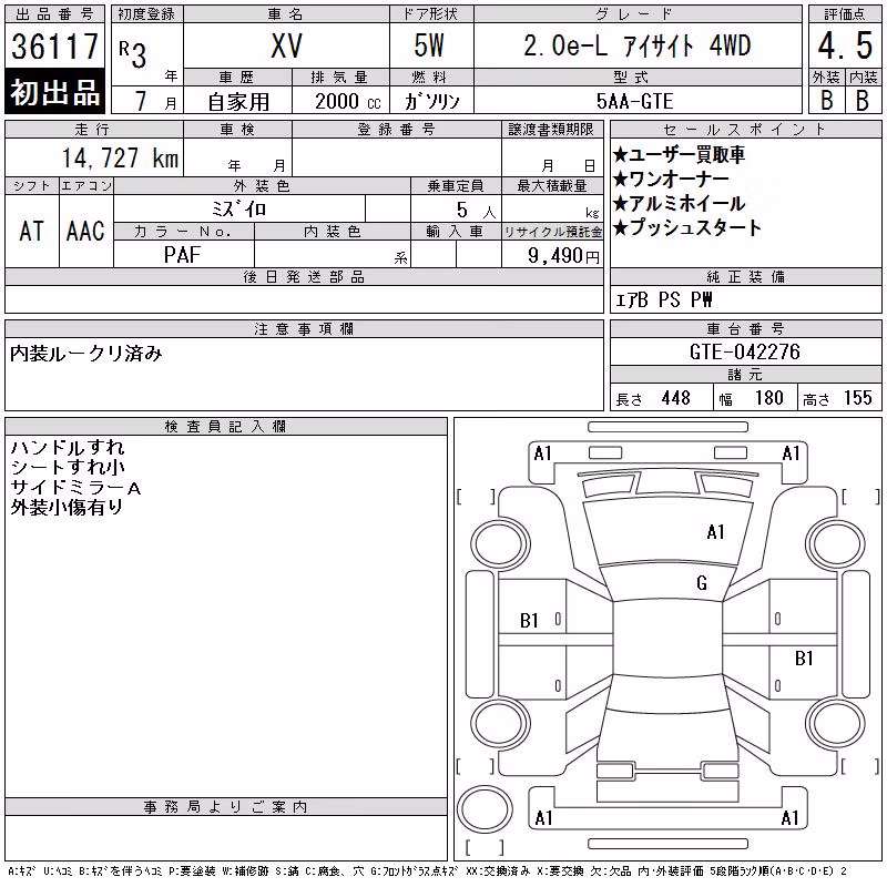 SUBARU XV