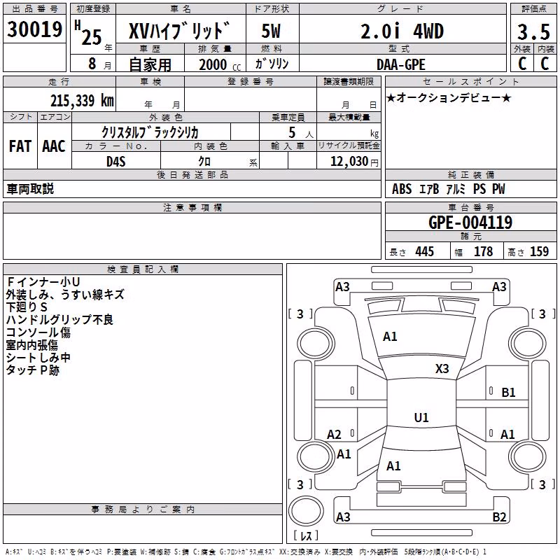 SUBARU XV