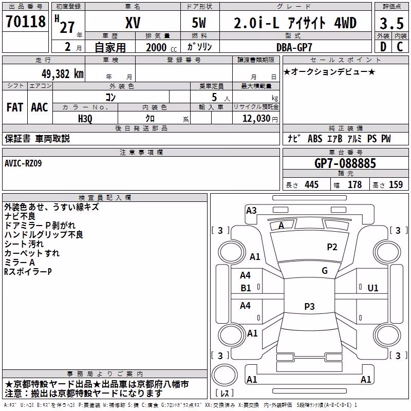 SUBARU XV
