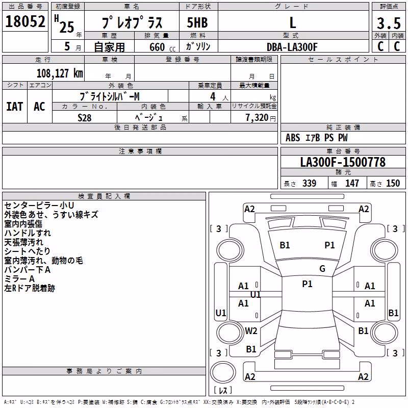 SUBARU PLEO PLUS
