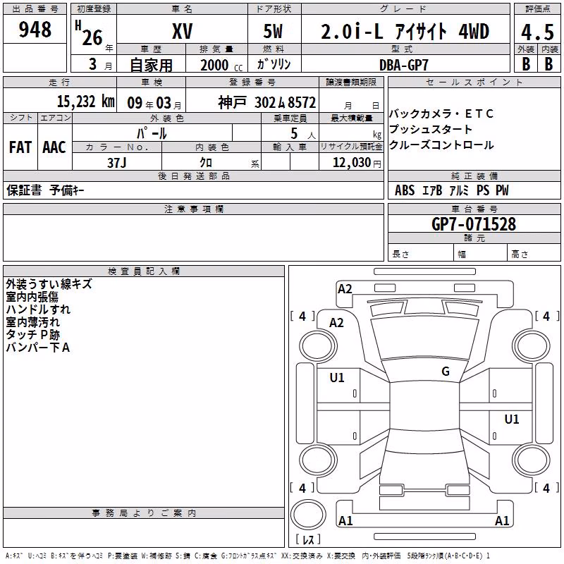 SUBARU XV