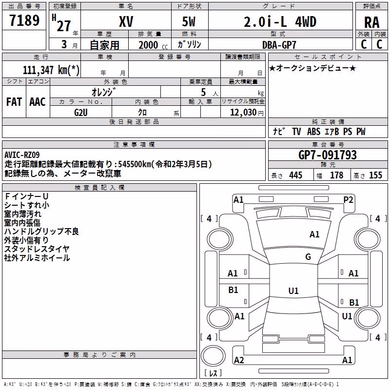 SUBARU XV