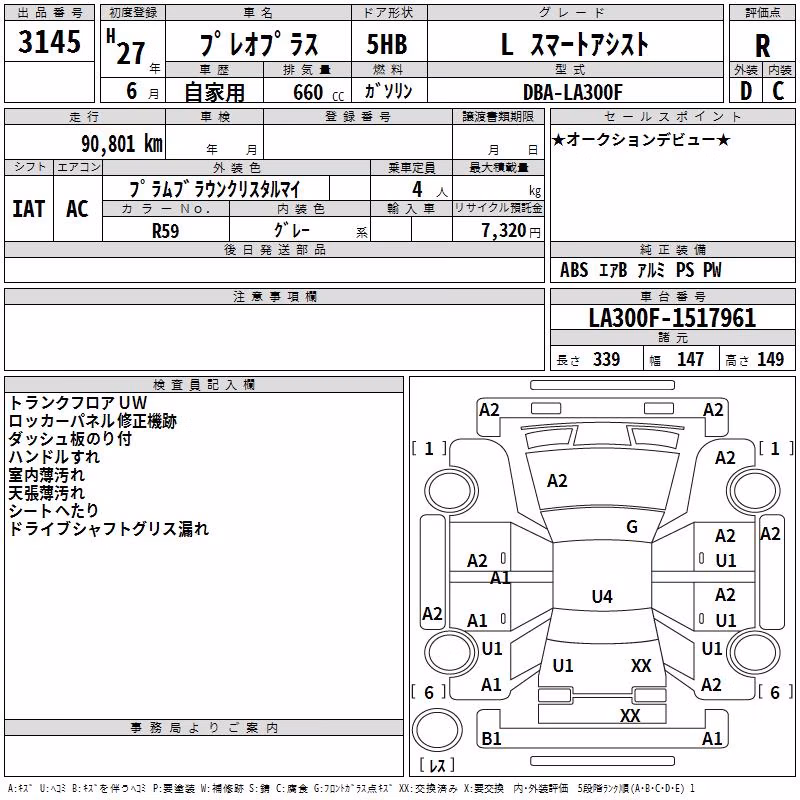 SUBARU PLEO PLUS