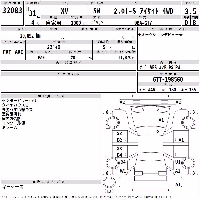 SUBARU XV