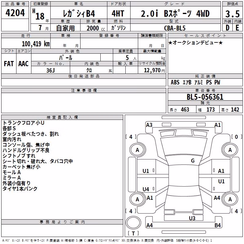 SUBARU LEGACY B4