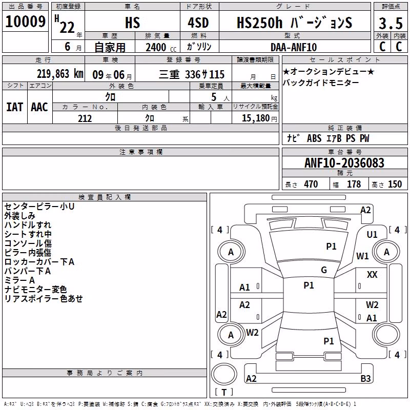 LEXUS HS250H