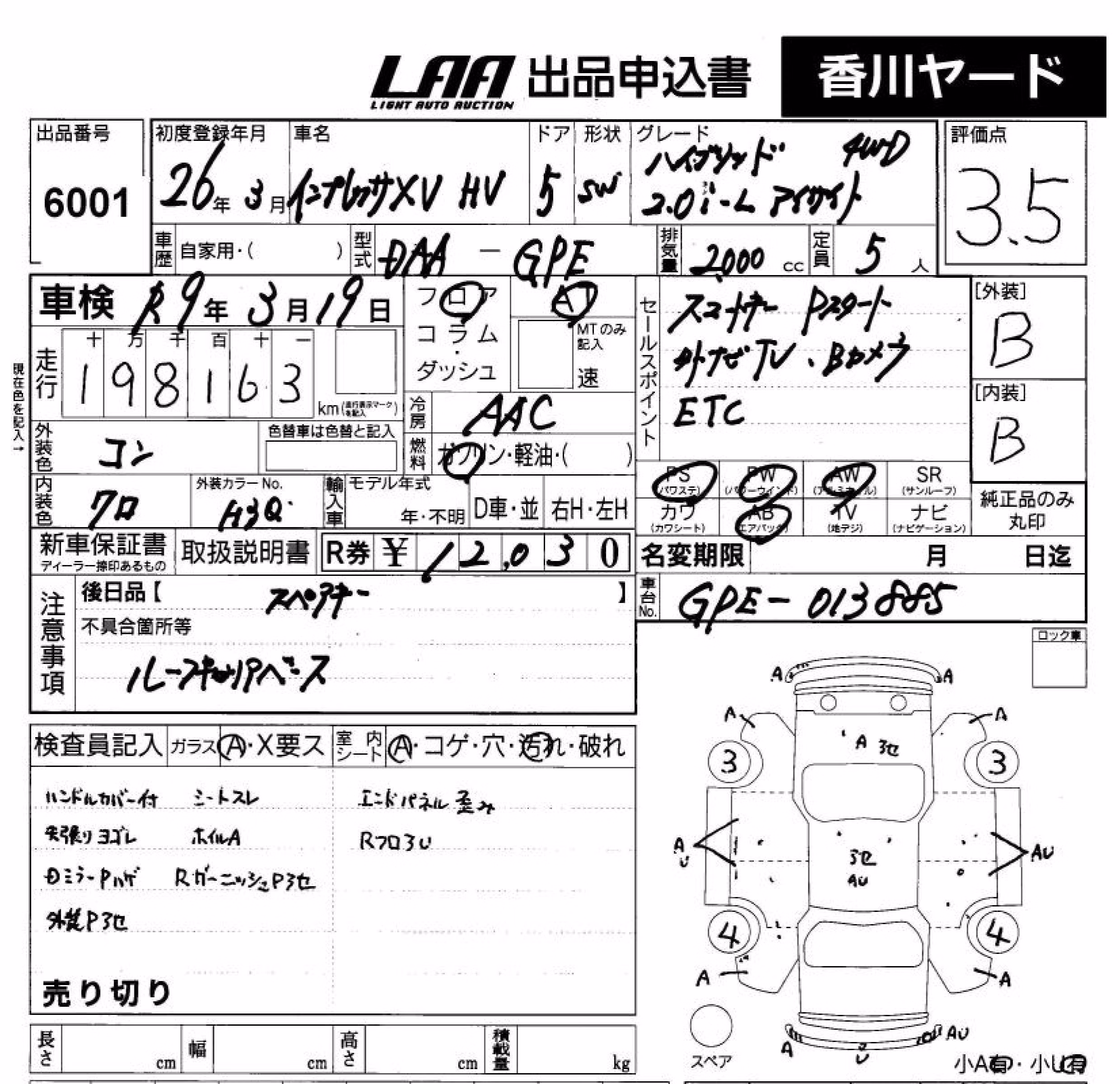 SUBARU XV
