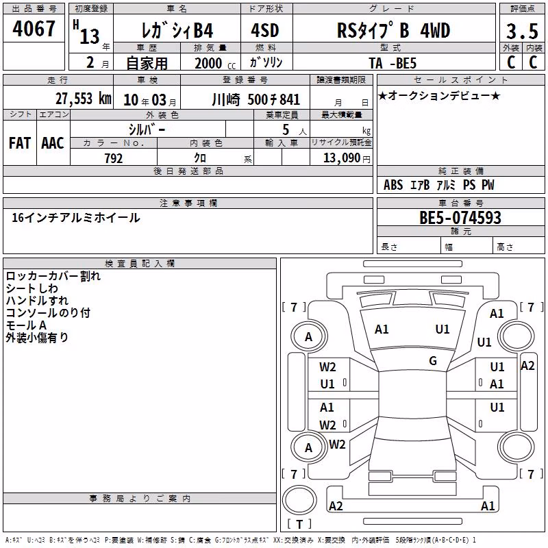 SUBARU LEGACY B4
