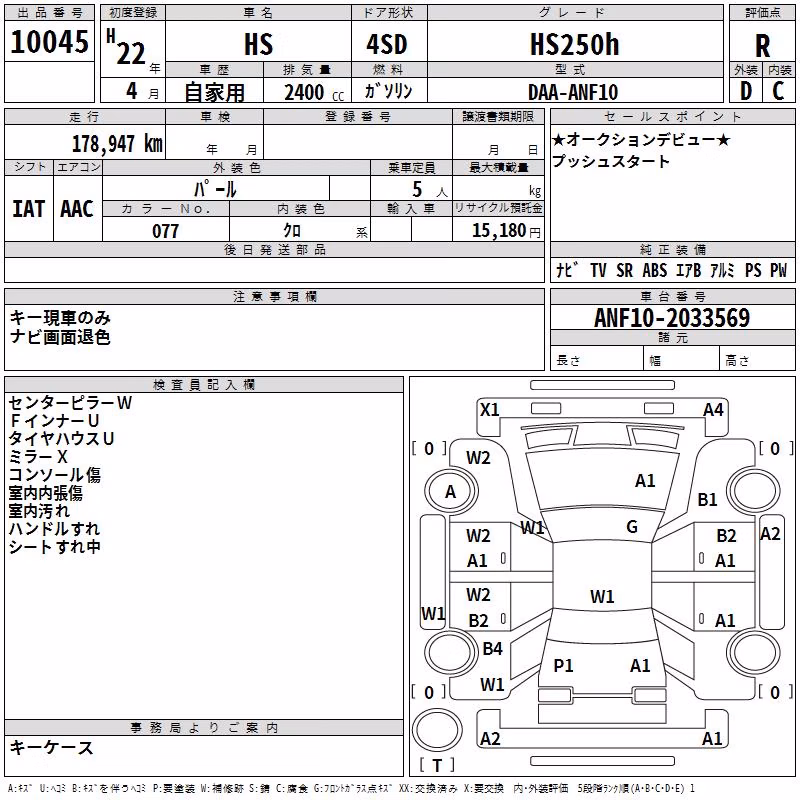 LEXUS HS250H