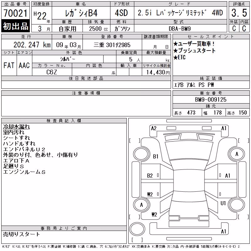SUBARU LEGACY B4