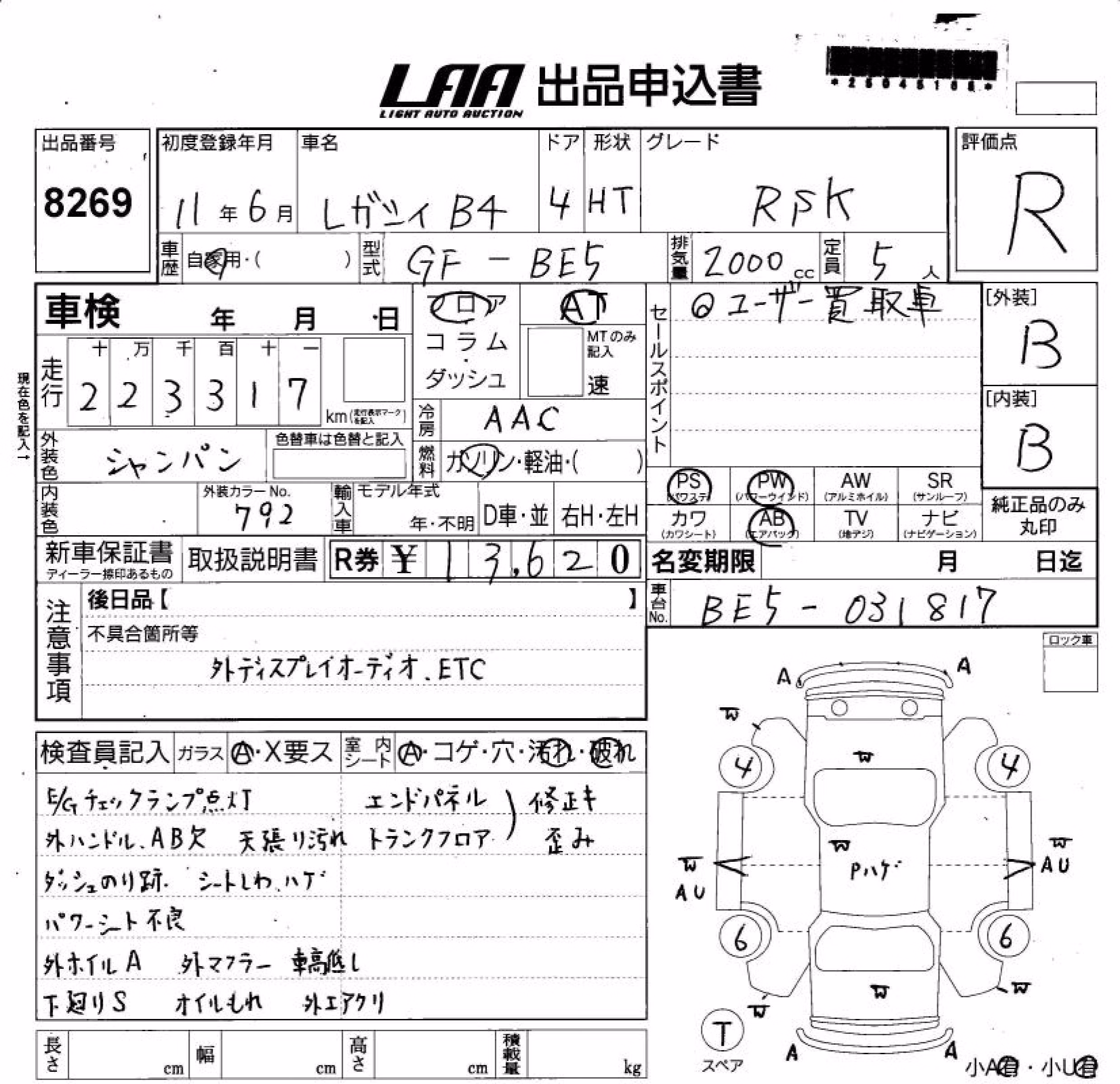 SUBARU LEGACY B4