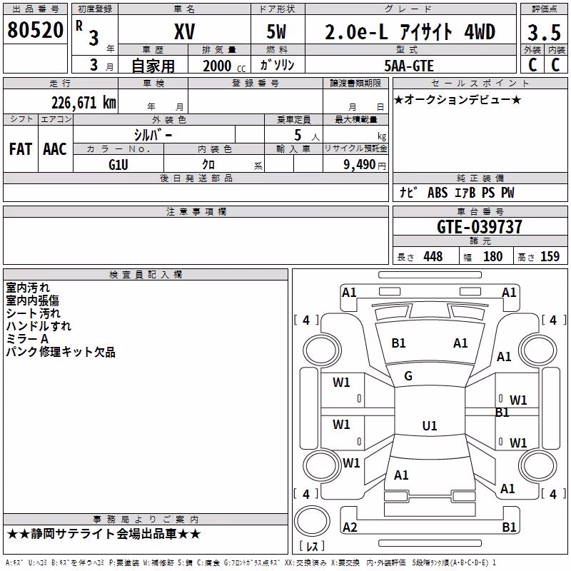 SUBARU XV