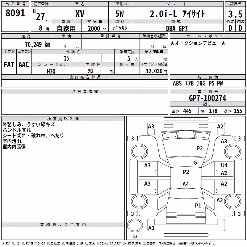 SUBARU XV