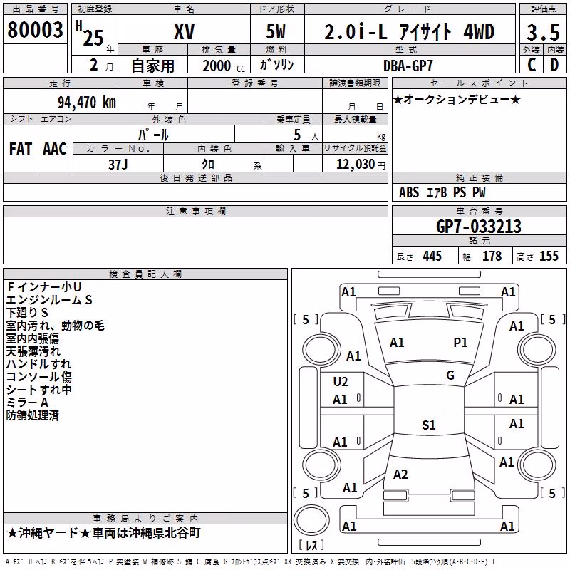 SUBARU XV