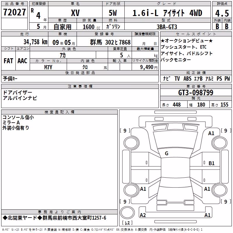 SUBARU XV
