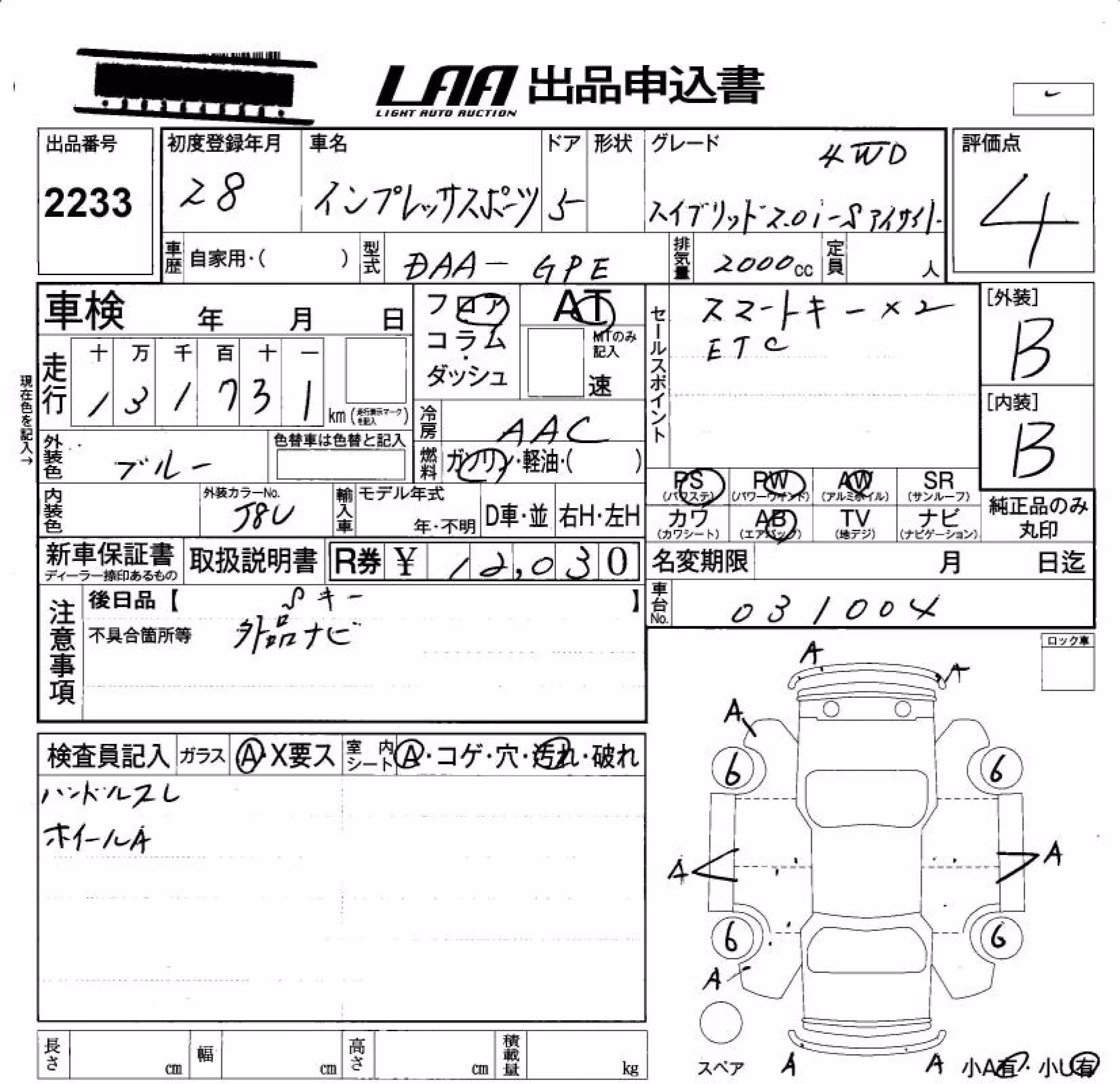 SUBARU XV