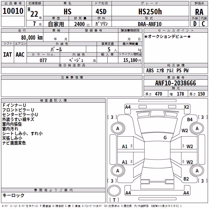 LEXUS HS250H