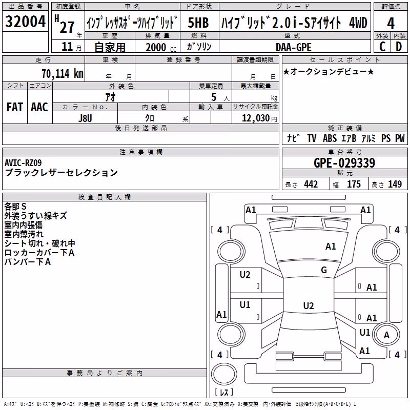SUBARU XV
