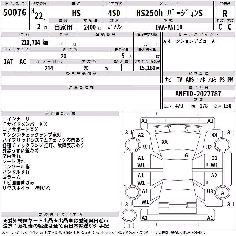 LEXUS HS250H