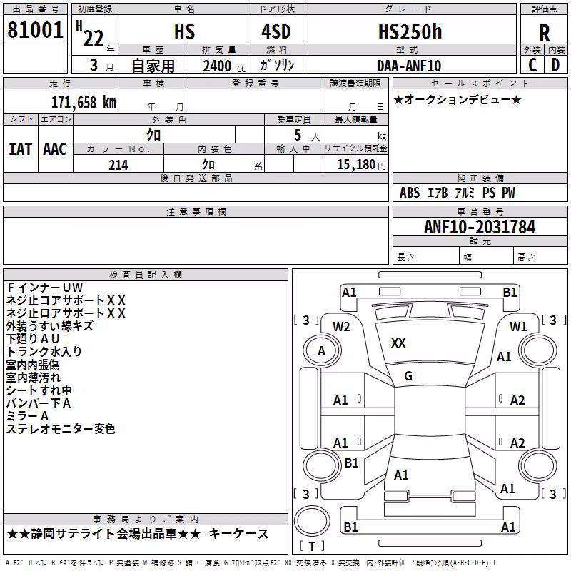 LEXUS HS250H
