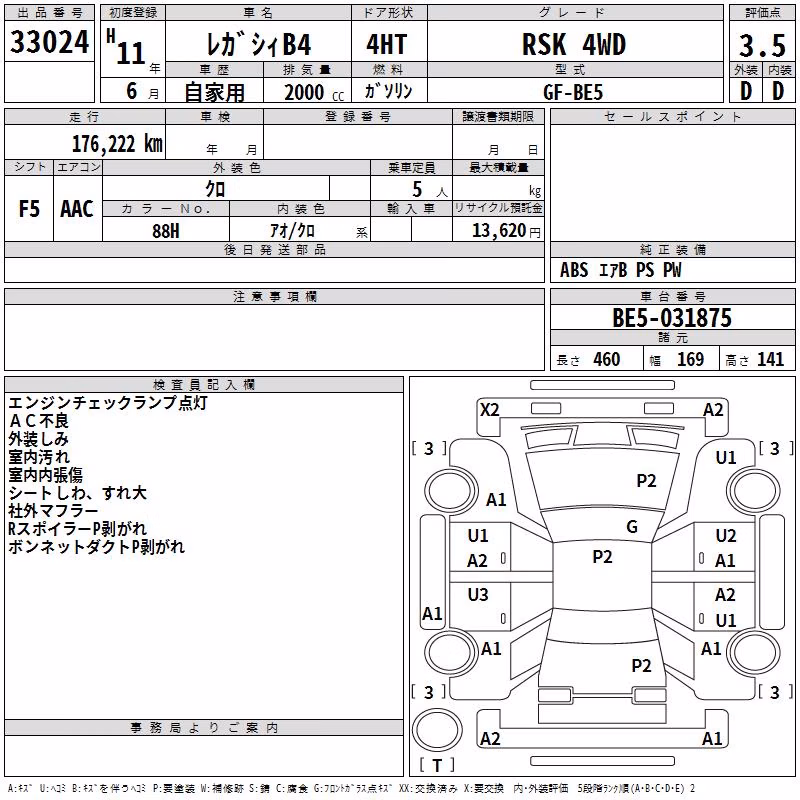 SUBARU LEGACY B4