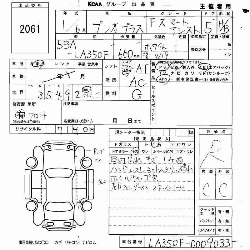 SUBARU PLEO PLUS