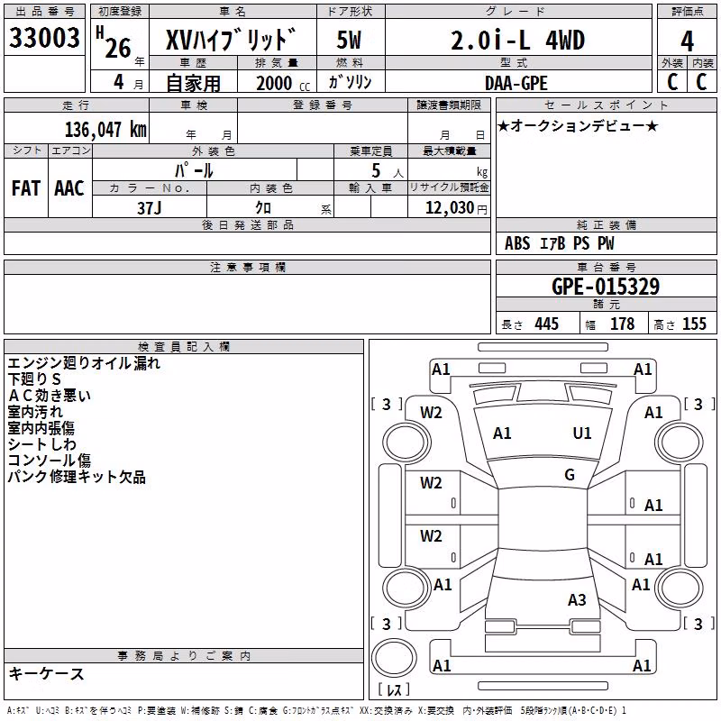 SUBARU XV