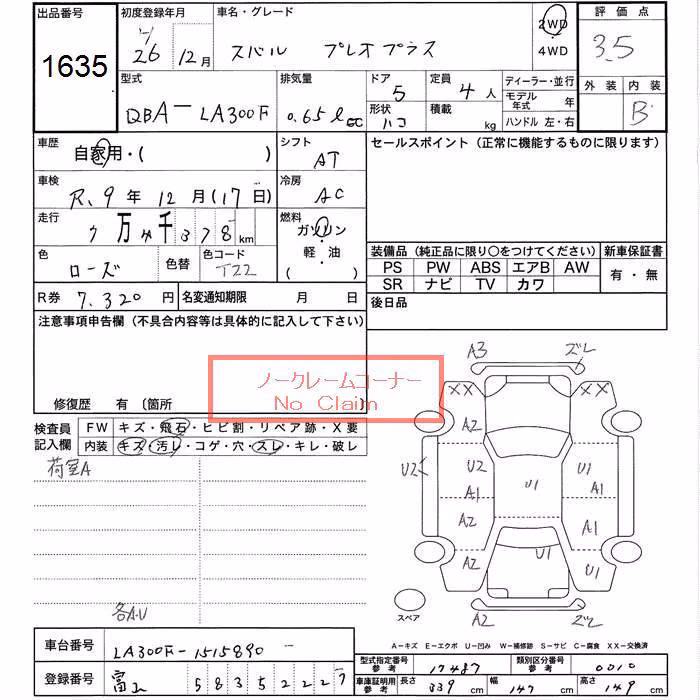 SUBARU PLEO PLUS