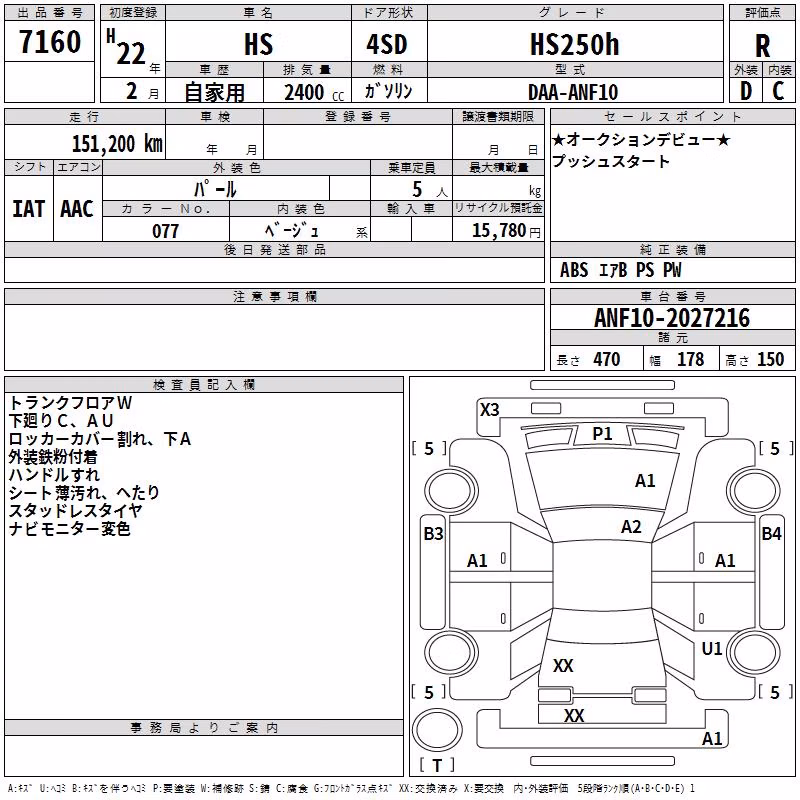 LEXUS HS250H